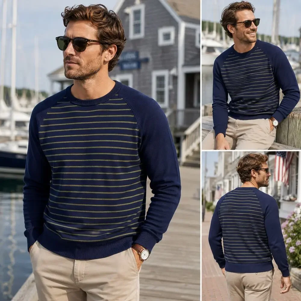 Goodfellow & Co XXL Xavier Navy Stripe Sweater NWT Preppy Coastal Crewneck